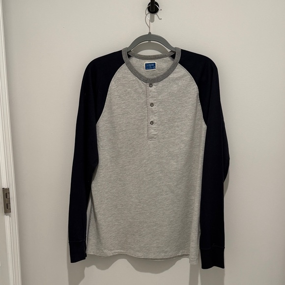 J. Crew Other - J. Crew Men's Long Sleeve Henley in Light Gray and Dark Blue